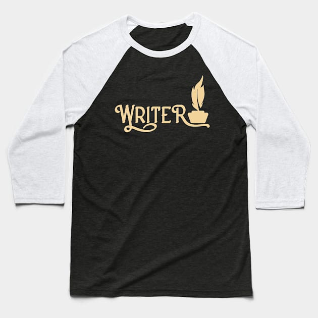 Author Writing Poet Writer Baseball T-Shirt by Foxxy Merch